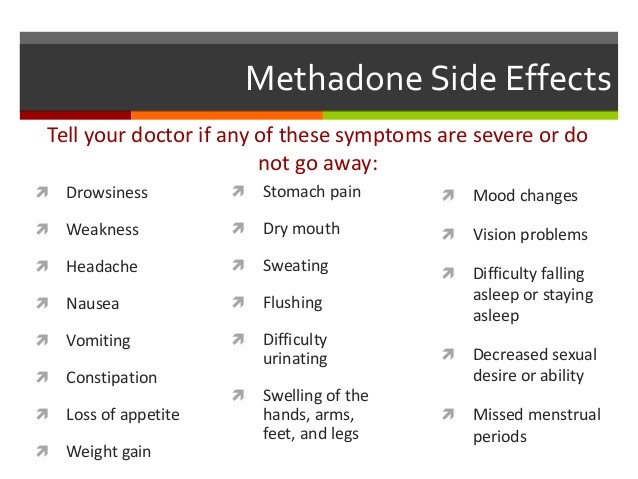 side effects methadone abuse Bloomfield NJ